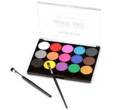 Water based face paint set pallet and brush body art