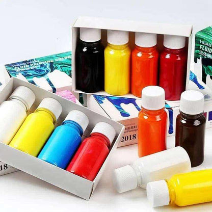 Water transfer paints marble painting on water for kids 4 color set 75ml bottles