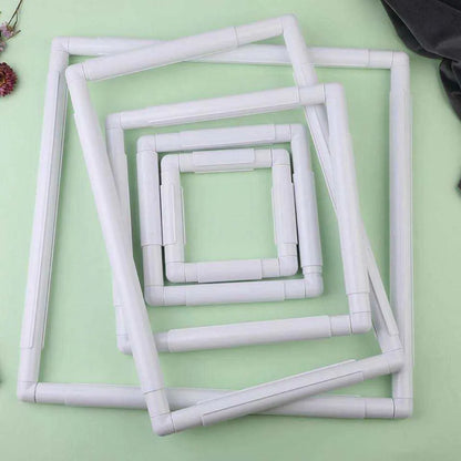 White Square Frame Embroidery Accessories Plastic Cloth Stretcher