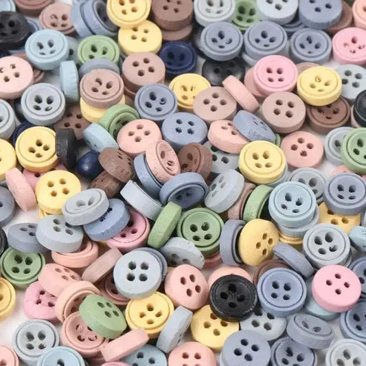 4 Hole Buttons Wood Button Dressmaking Supplies Doll Making Accessory For Coats DIY Scrapbooking 50pcs