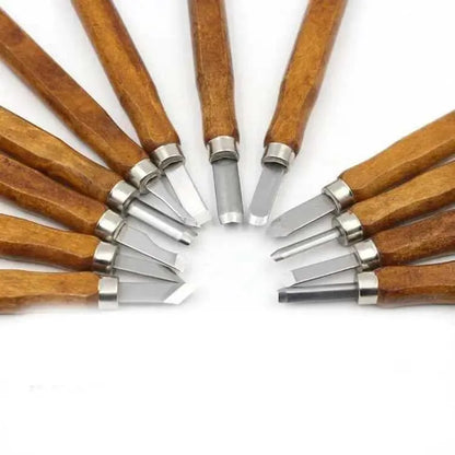 Wood Carving Set Chisel Knife Woodworking Tools 12pcs Pottery Knives