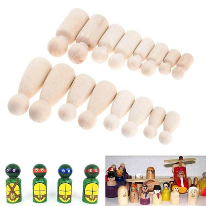 Wood peg doll family peg dolls personalized 50 x DIY doll making kit