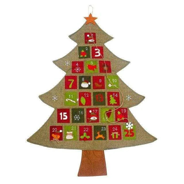 Wooden Christmas Advent Calendar | Handcrafted Holiday Countdown Décor , Christmas calendar, christmas tree