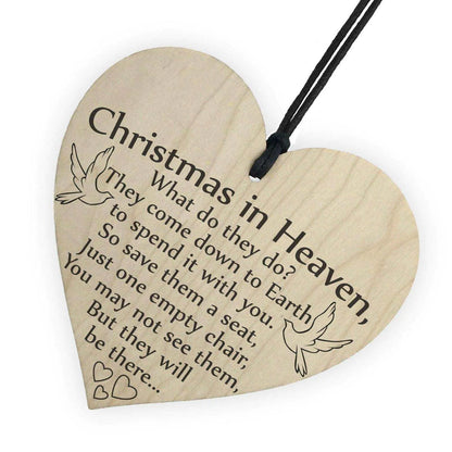 Christmas Tree Decoration Wooden Hanging Ornament Christmas Love Message Pendant With Rope Christmas In Heaven Pendants In Memoriam Ornament