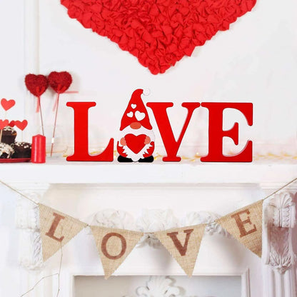 Wooden LOVE Letter Ornaments - Rustic American Style Decoration for Valentine's Day , 