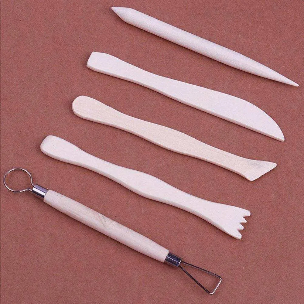 Wooden Sculptor Ceramic Clay 5 Carving Tools