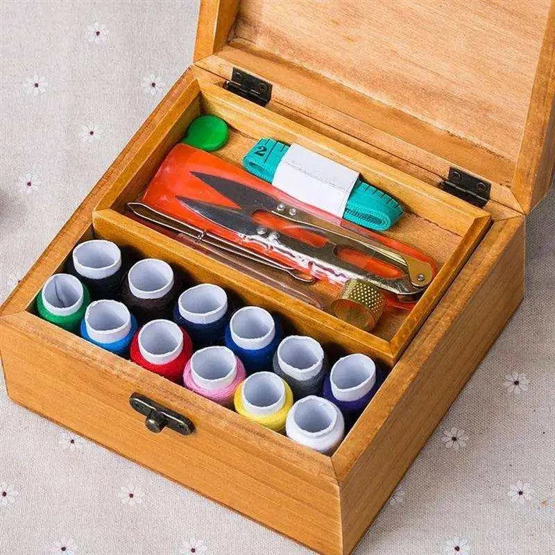 Wooden Sewing Kit Travel Sewing Box Sewing Supplies