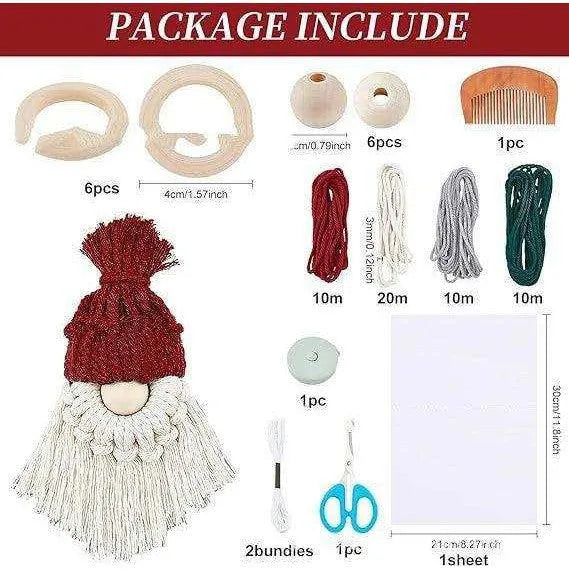 a picture of a package including a knitted hat, a pair of scissors,