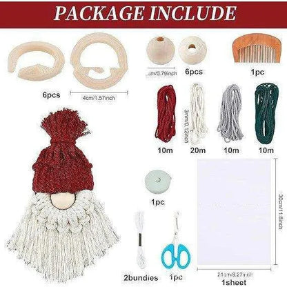 a picture of a package including a knitted hat, a pair of scissors,