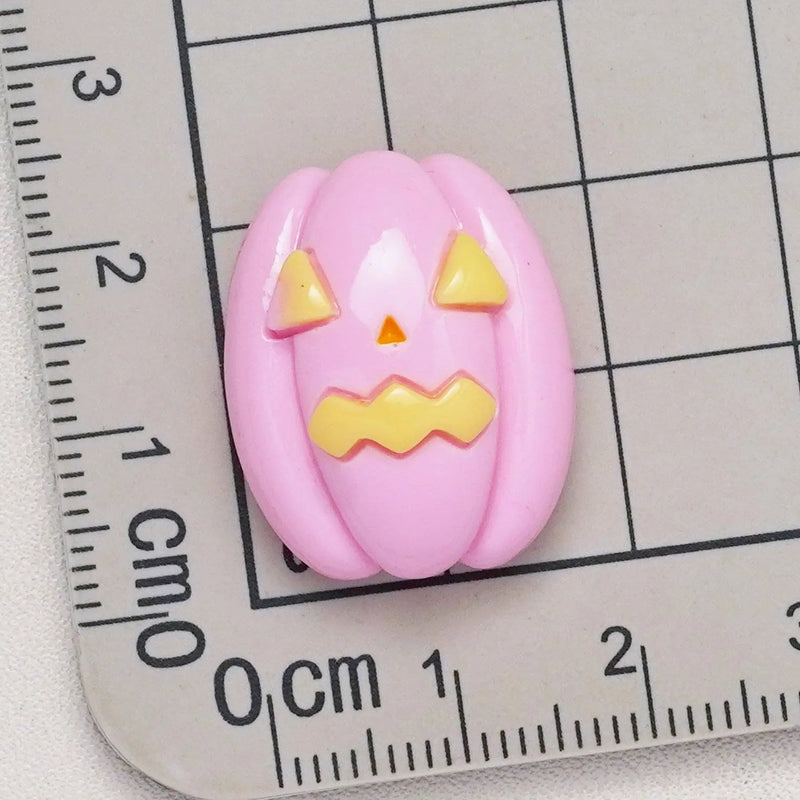 Halloween Pumpkin Cartoon Resin Cabochon Pendants – DIY Ornament Accessories for Halloween Crafts