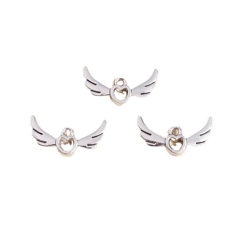 Electroplated Alloy Hollow Love Angel Wings Pendant