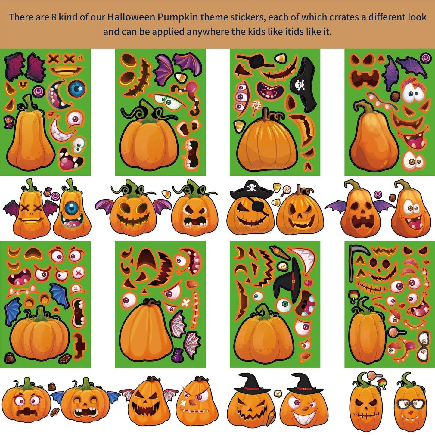 Children's Wansheng DIY Pumpkin Horror Puzzle Journal Stickers