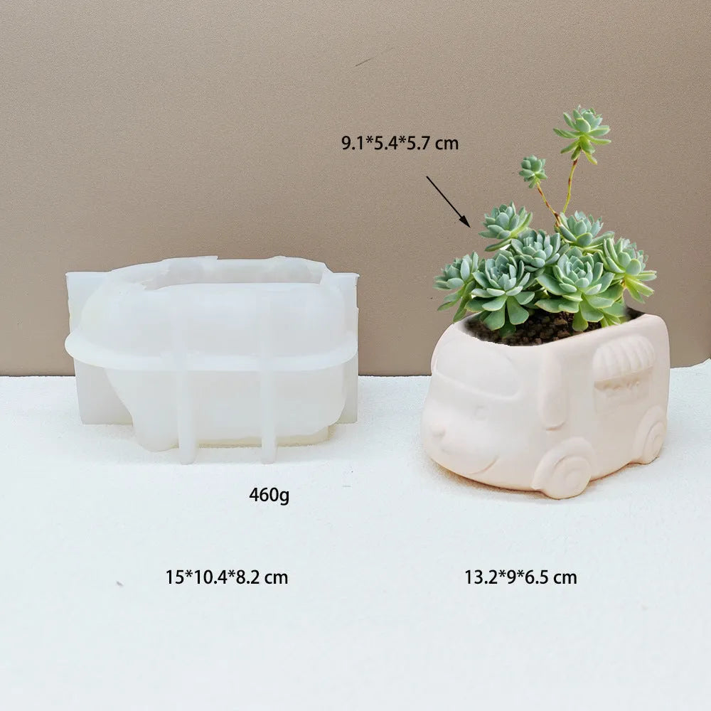 Car Series Succulent Gypsum Flowerpot Mold