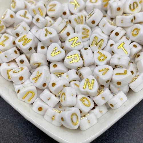 Acrylic Heart - shaped English Letter Beads - DiyCraftsProject