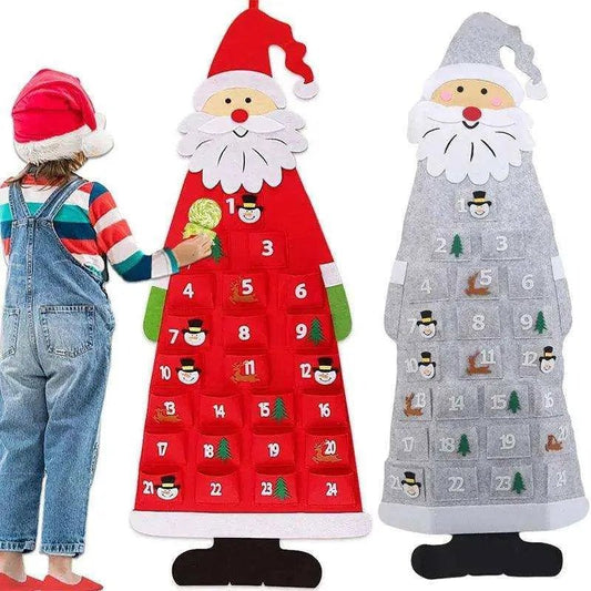 Advent Calendar Fabric Christmas Hanging Pendant Santa Claus Felt Ornaments DIY Advent Calendars Christma Decoration Christmas - DiyCraftsProject