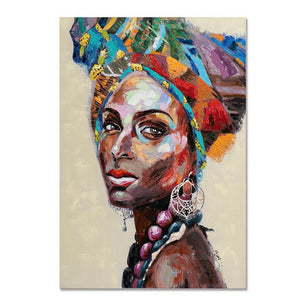 African Woman Painting DIY Paint By Number Kit - DiyCraftsProject