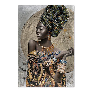 African Woman Painting DIY Paint By Number Kit - DiyCraftsProject