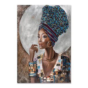 African Woman Painting DIY Paint By Number Kit - DiyCraftsProject