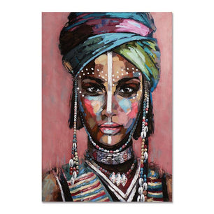 African Woman Painting DIY Paint By Number Kit - DiyCraftsProject