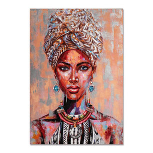 African Woman Painting DIY Paint By Number Kit - DiyCraftsProject