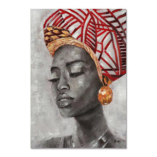 African Woman Painting DIY Paint By Number Kit - DiyCraftsProject