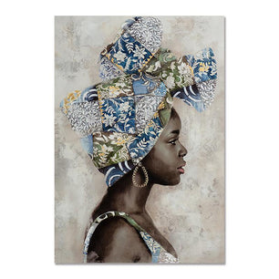 African Woman Painting DIY Paint By Number Kit - DiyCraftsProject