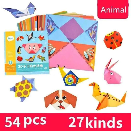 Animal Origami Kit for Kids - 54 Paper Crafts - 14cm x 14cm - DiyCraftsProject