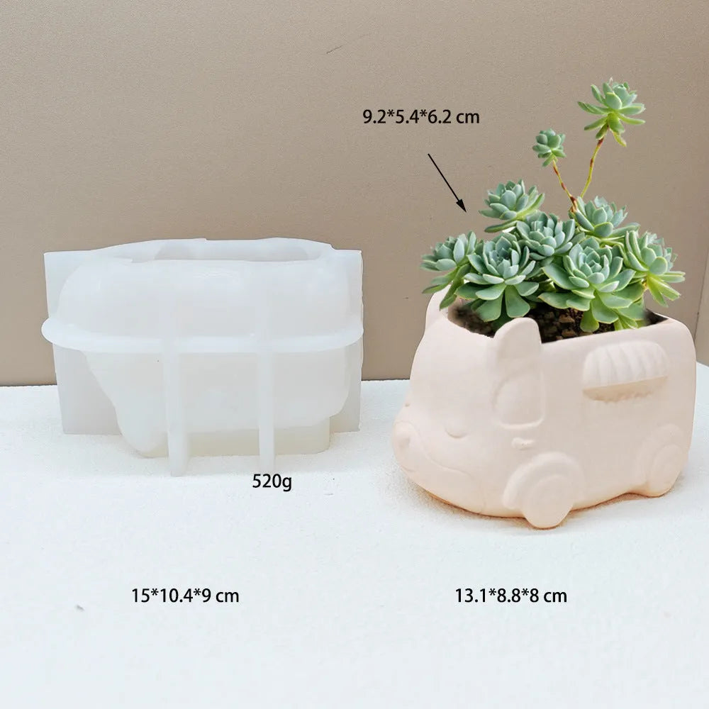 Car Series Succulent Gypsum Flowerpot Mold