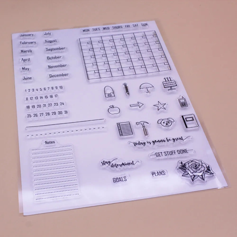 Material de calendario de cuenta de mano de sello de silicona transparente