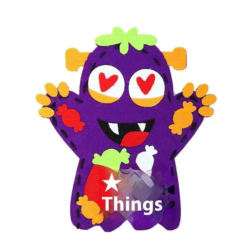 Kindergarten Halloween Crafts DIY Hand Puppets – Felt Sewing Kit for Kids