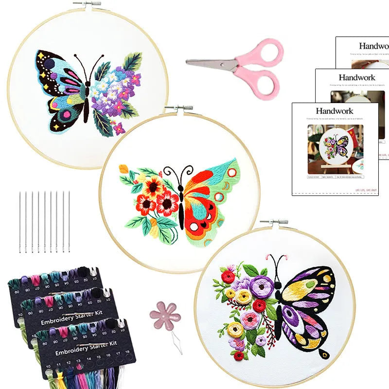 Embroidery Butterfly Painting Diy Material Bag