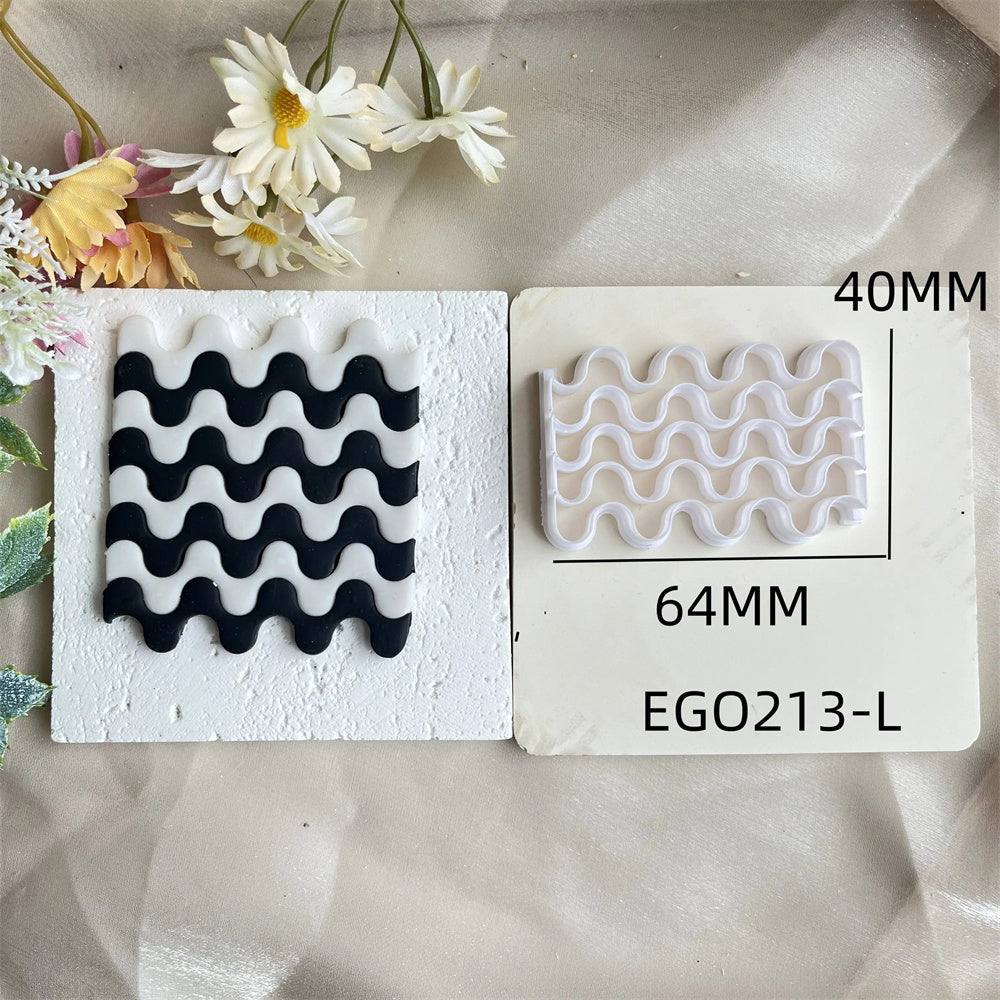 Checkerboard Plaid Wave Pattern Polymer Clay Earrings Production High Precision Cutter