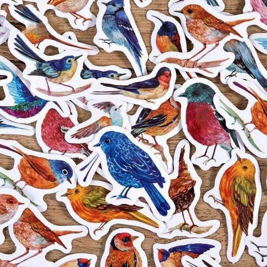 Birds Sticker Pack - 46 Sparrow Diary Stickers for Stationery, Scrapbook, Phone Case - DiyCraftsProject