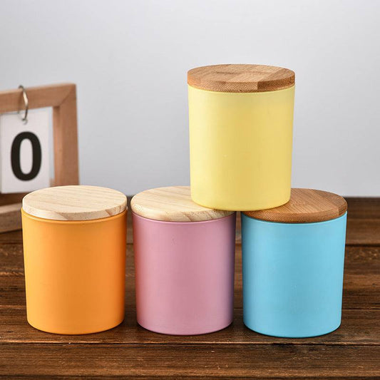 Brown Frosted Lid DIY Glass Candle Cup - DiyCraftsProject