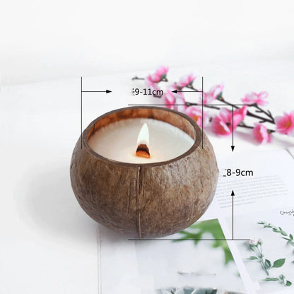 Candle Coconut Shell Bowl Wood