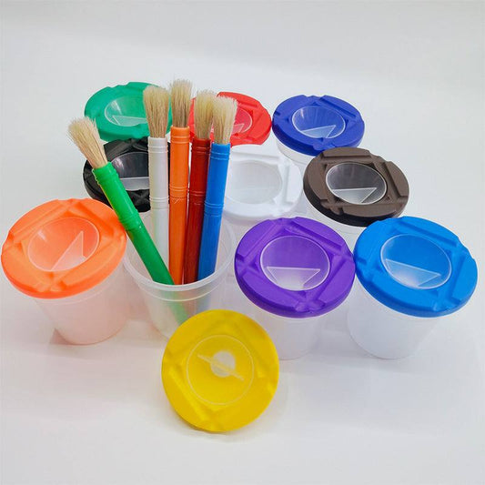 Cross-border 10-color Plastic Anti-pour Painting Brush Cleaning Cup