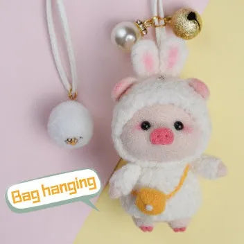 Wool Felt Poke Poke Material Bag DIY Handmade Pendant Key Chain Jewelry Accessories