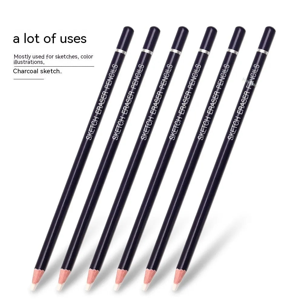 Highlight Rubber Pen Erasable Pen Art Student Pencil Sketch Pen Shape Eraser Sketch 6 Pieces Suit