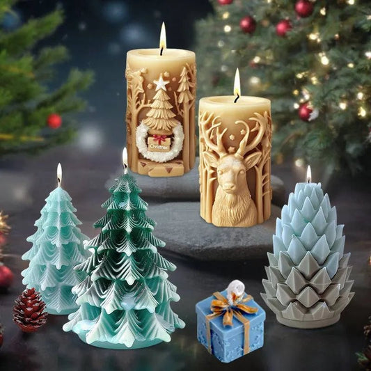 Christmas Cylindrical Aromatherapy Candle Silicone Mold - DiyCraftsProject