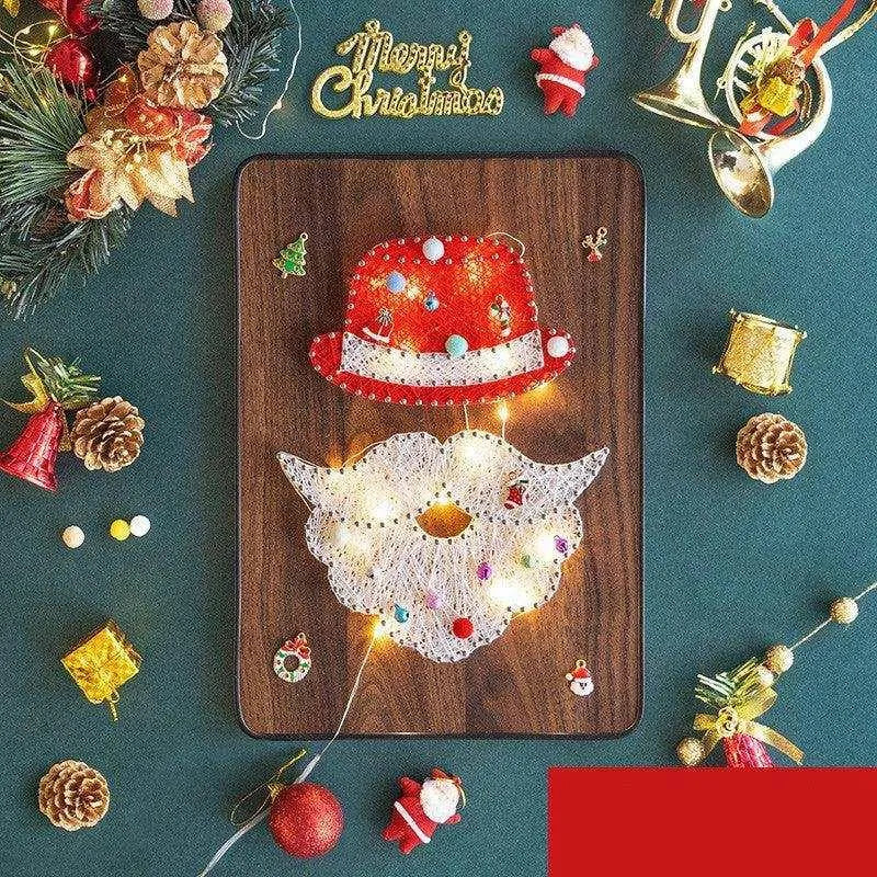 a wooden board with a christmas decoration on it