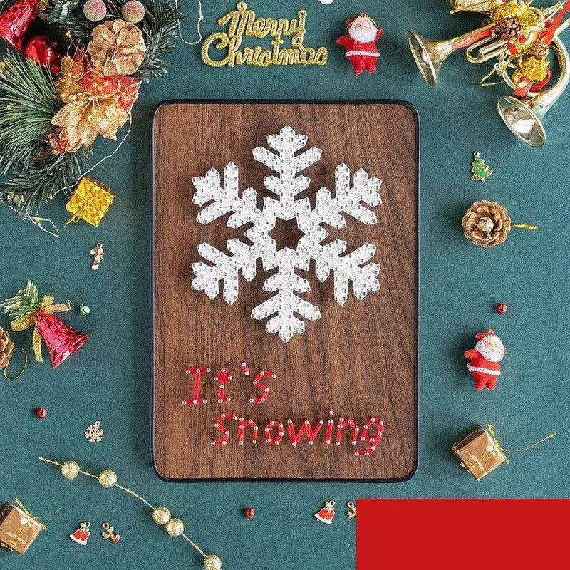 a wooden cutting board with a snowflake on it