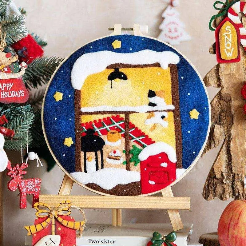 a picture of a christmas scene on a plate