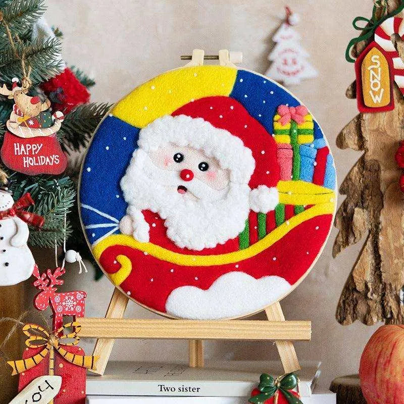 a picture of a santa clause on a christmas ornament