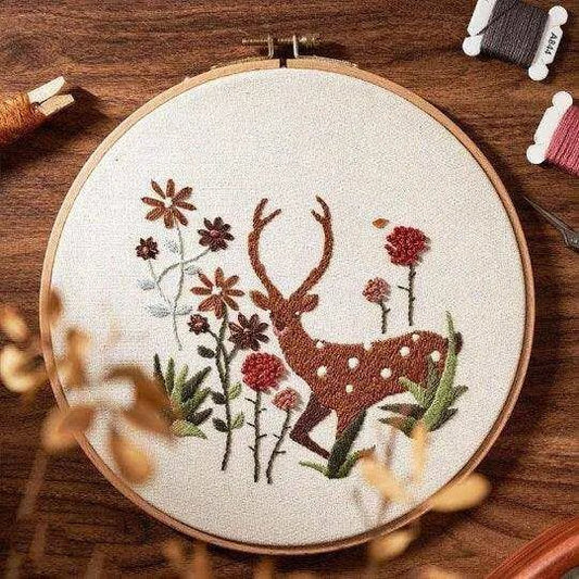 Christmas Embroidery Kit - Flora and Fauna Cross Stitch Pattern - DiyCraftsProject
