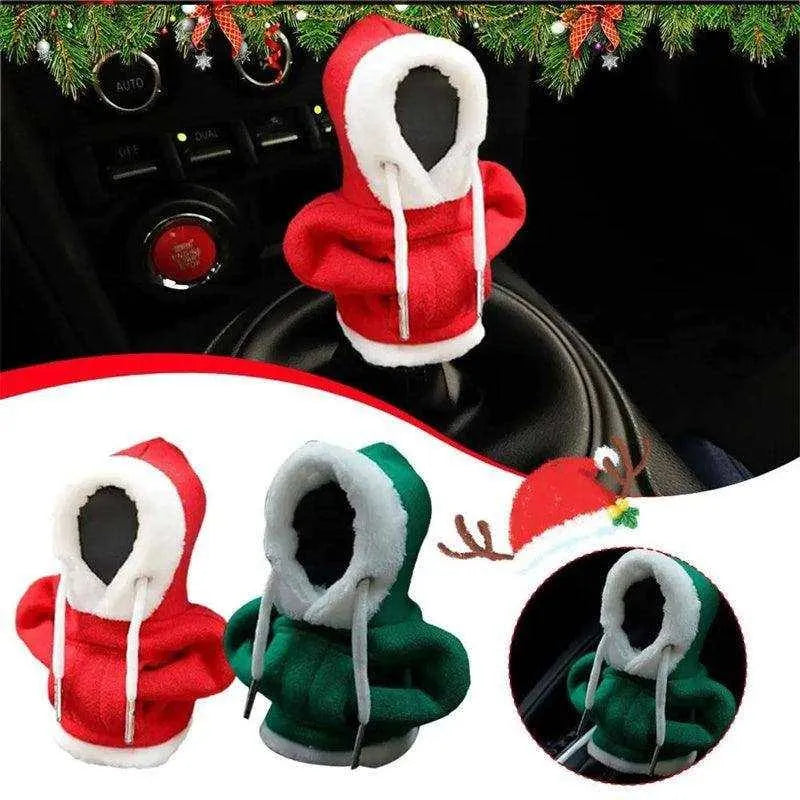 a car steering wheel cover with a santa hat on top of it