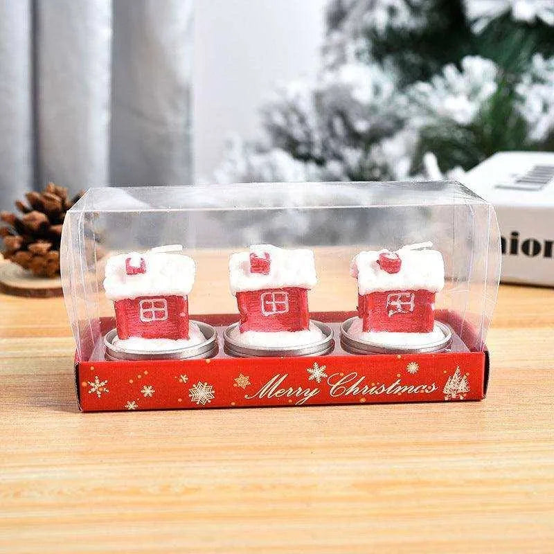 Christmas Laser Cut Craft Gift Candles - Set of 3 Candles [14 x 6 x 9 cm] , Christmas Craft Gift Candles Decorate, christmas crafts