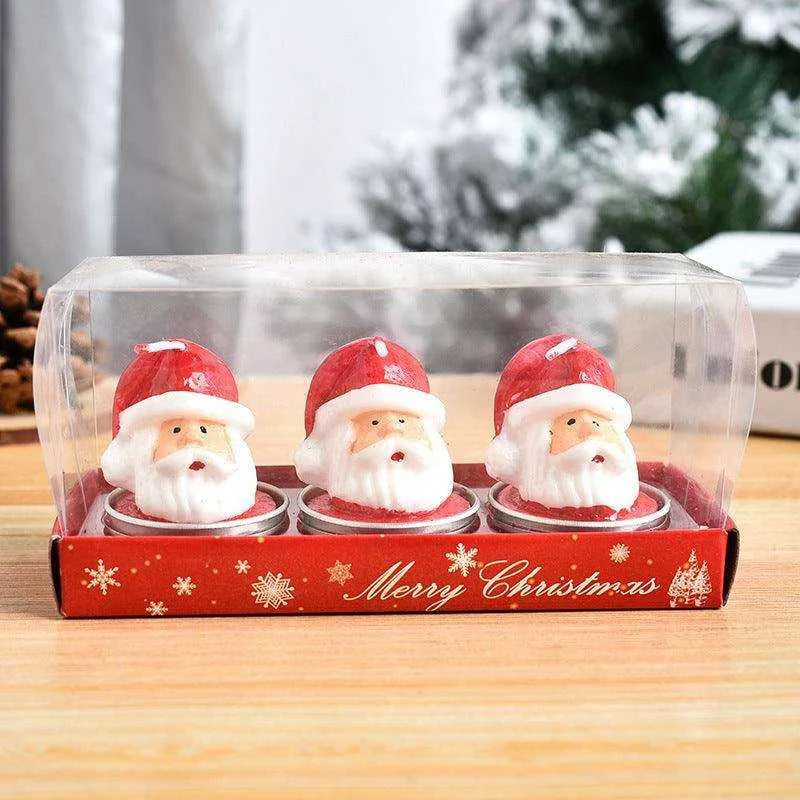 Christmas Laser Cut Craft Gift Candles - Set of 3 Candles [14 x 6 x 9 cm] , Christmas Craft Gift Candles Decorate, christmas crafts