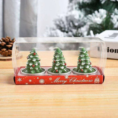 Christmas Laser Cut Craft Gift Candles - Set of 3 Candles [14 x 6 x 9 cm] , Christmas Craft Gift Candles Decorate, christmas crafts