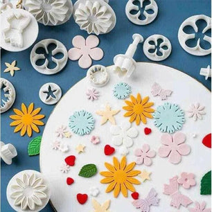 Clay Or Fondant Tool Set 33 Cake Decorating Tool Daisy Butterfly Plastic Die Cut - DiyCraftsProject