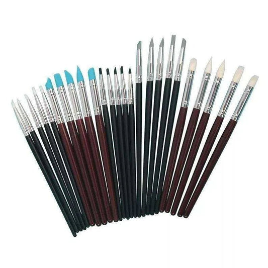 Clay Shaping Pen and Embossing Brush Set - Pottery Modelling Tools and Engraving Kit - DiyCraftsProject